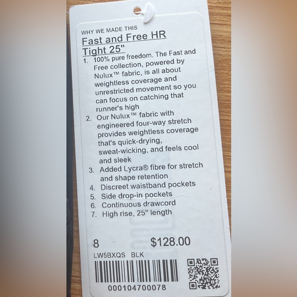 Lululemon Fast and Free HR Tight 25” in Black - Picture 7 of 11